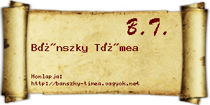 Bánszky Tímea névjegykártya