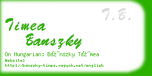 timea banszky business card
